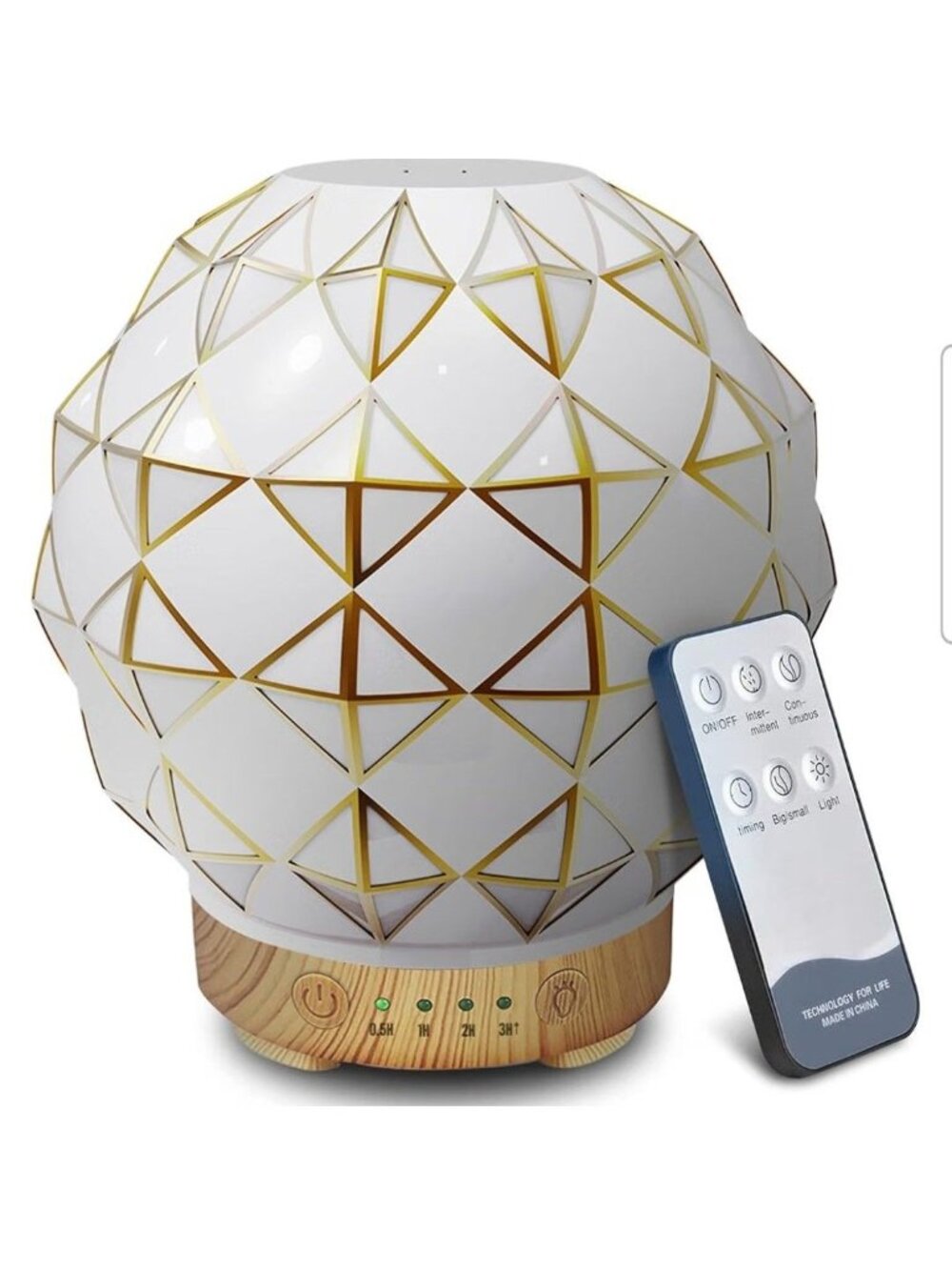 Essential Oil Diffuser, Handcrafted- Glass Aromatherapy Diffuser w/7 Color LED - Picture 1 of 7